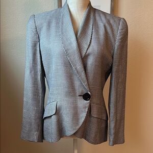 Christian Dior Black and White Houndstooth Blazer - Vintage